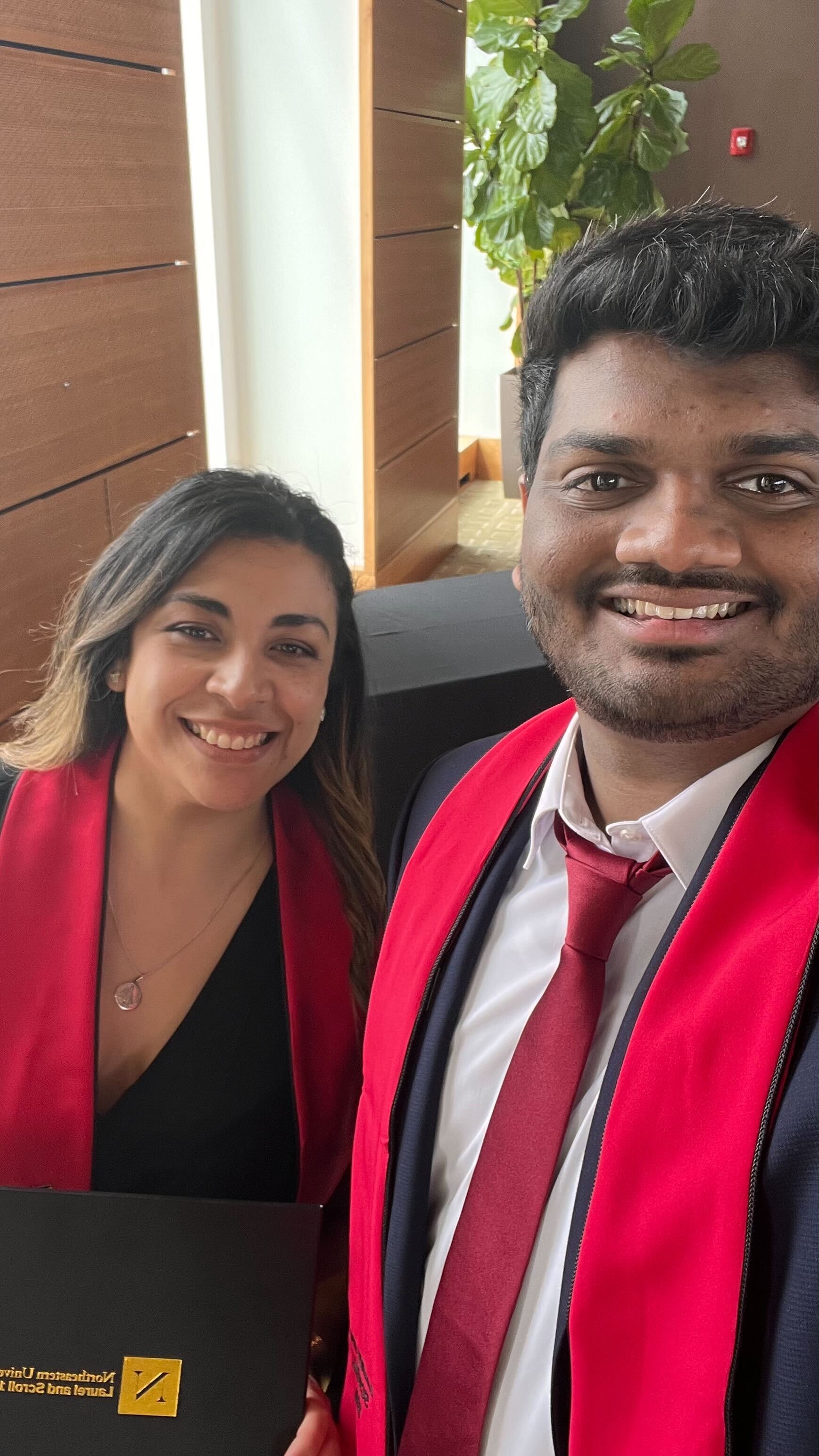 Daniela Gonzalez and Nihar Sanda at the Laurel and Scroll 100 induction ceremony